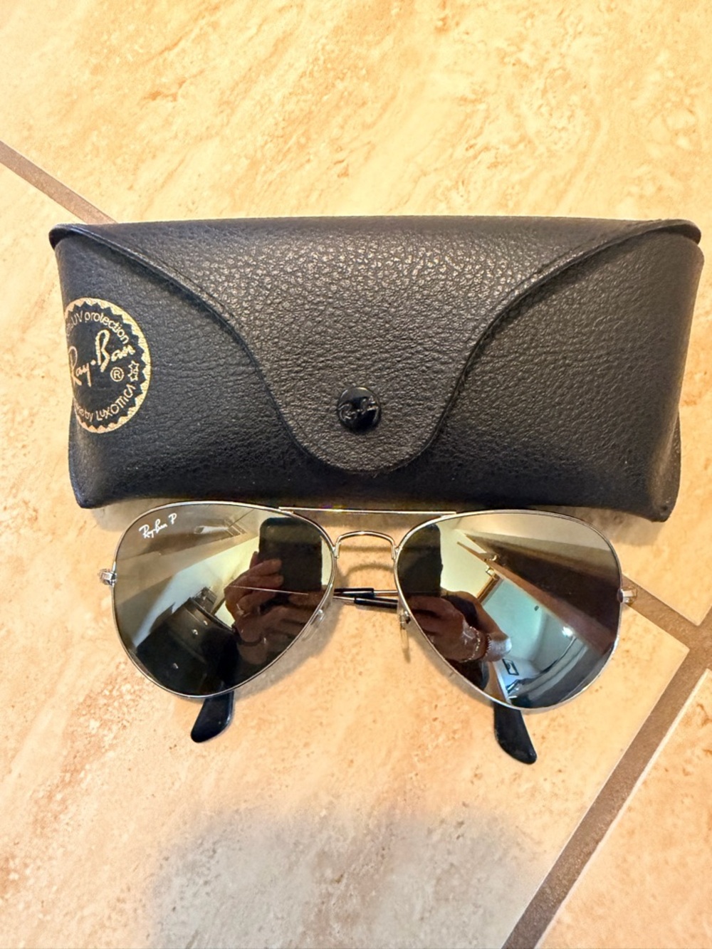 Ray-Ban Aviator Sunglasses - Silver Frame, Mirrored Lenses